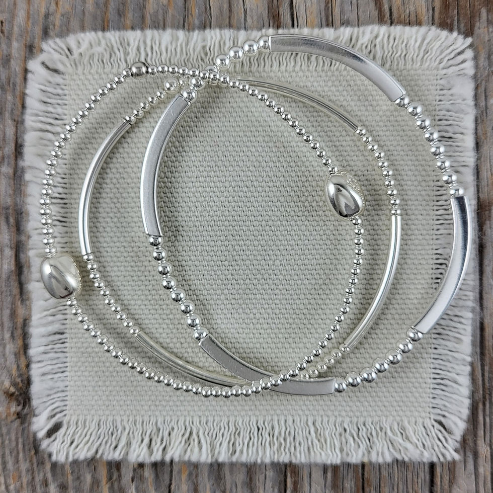 Thumbnail: oblong stretchy bracelet trio #2
