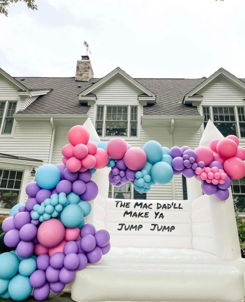 90s Throwback - Balloon installation on the rented bounce house