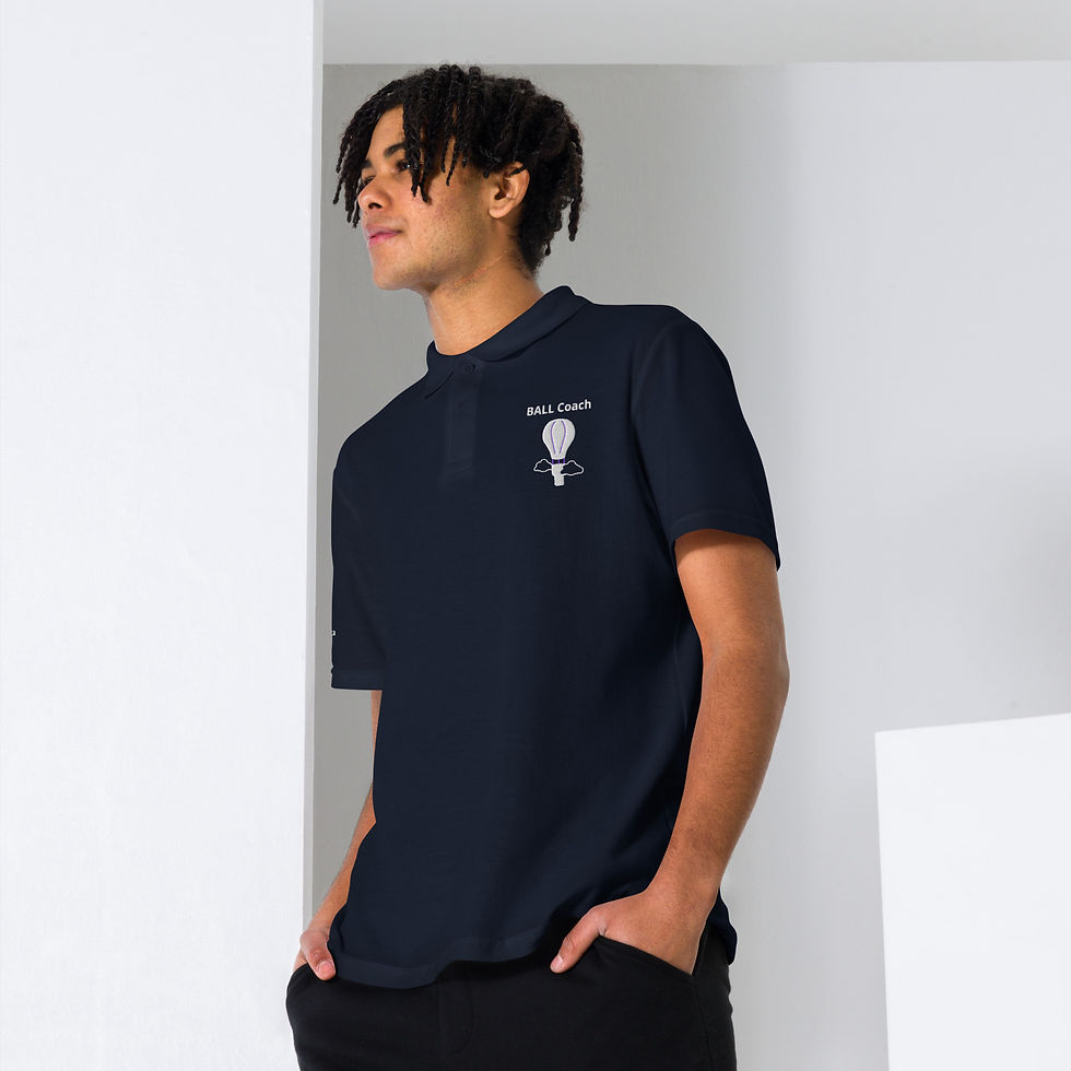Miniatura: BALL Coach Polo White and Purple on Dark - Gents' Cut