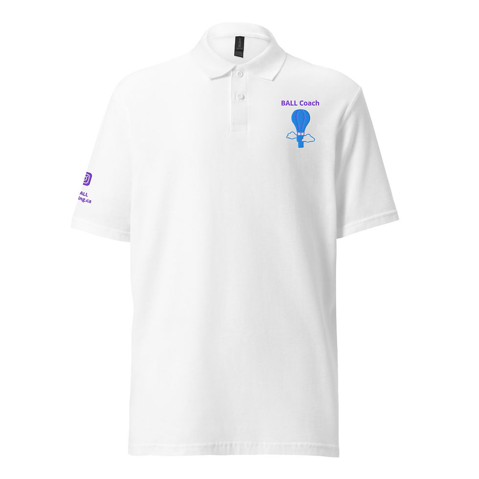 Thumbnail: BALL Coach Polo Blue Logo Purple Text - Gents' Cut