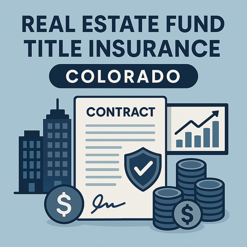 Managing a real estate fund in Colorado? Protect your assets and investors with title insurance from Jerad Larkin at Chicago Title Colorado. Call 303-630-9430 today.