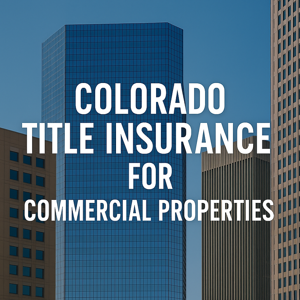 Buying or refinancing a commercial property in Colorado? Learn how title insurance protects your investment with Jerad Larkin at Chicago Title Colorado.