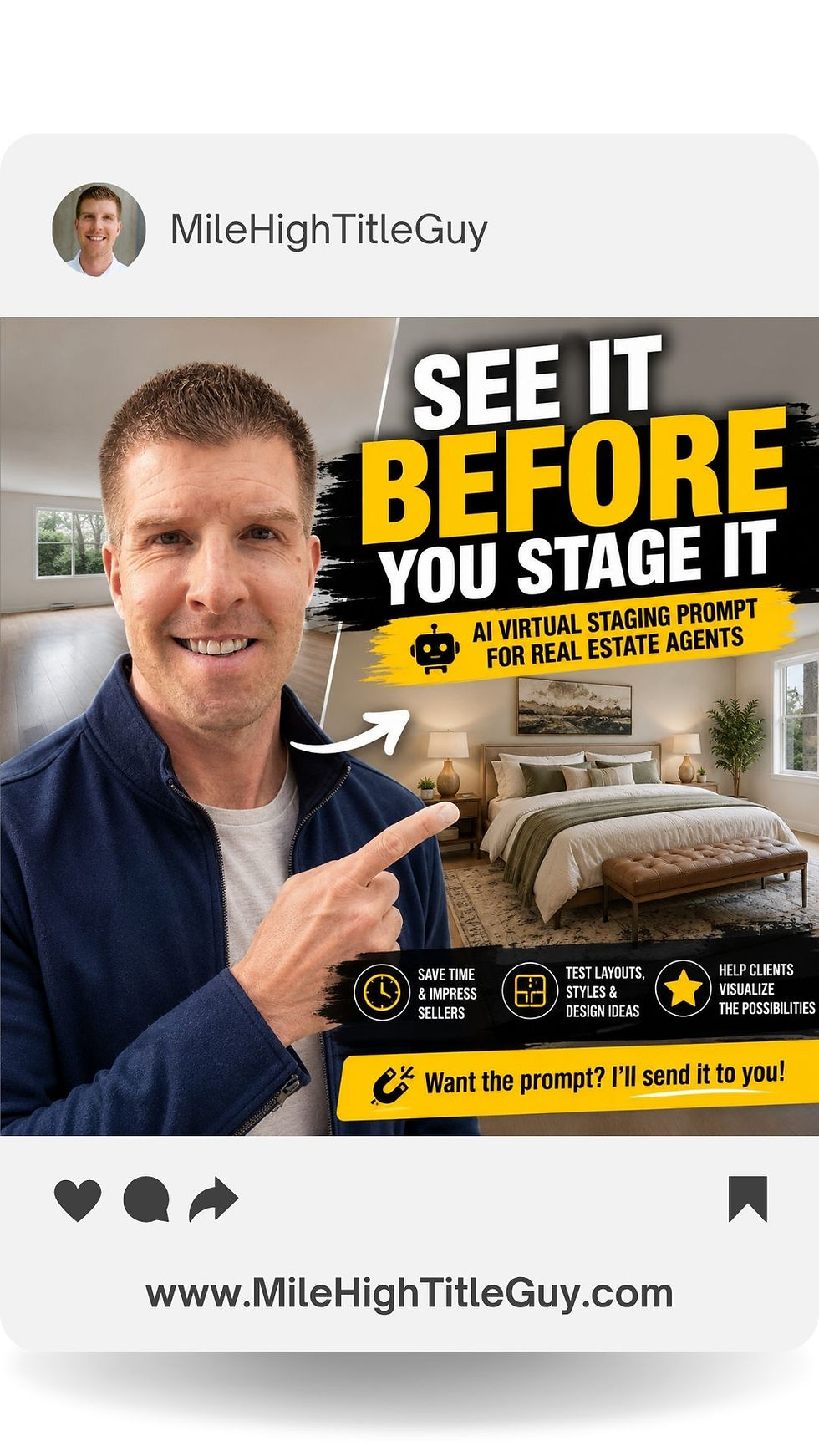 Learn how real estate agents can use an AI virtual staging prompt to help sellers visualize room layouts, design ideas, and listing potential before spending money on furniture, staging, or design changes.