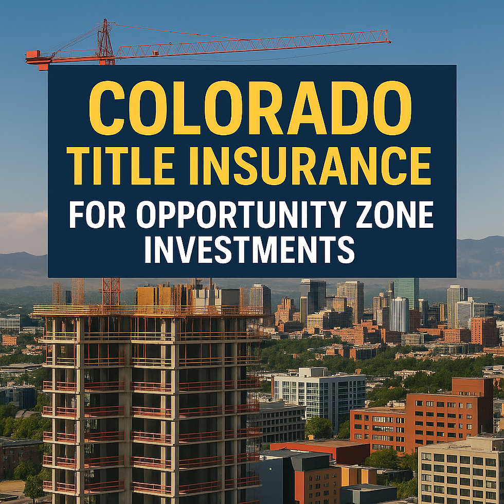 Investing in Colorado Opportunity Zones? Protect your investment with title insurance. Contact Jerad Larkin at Chicago Title Colorado for expert help.