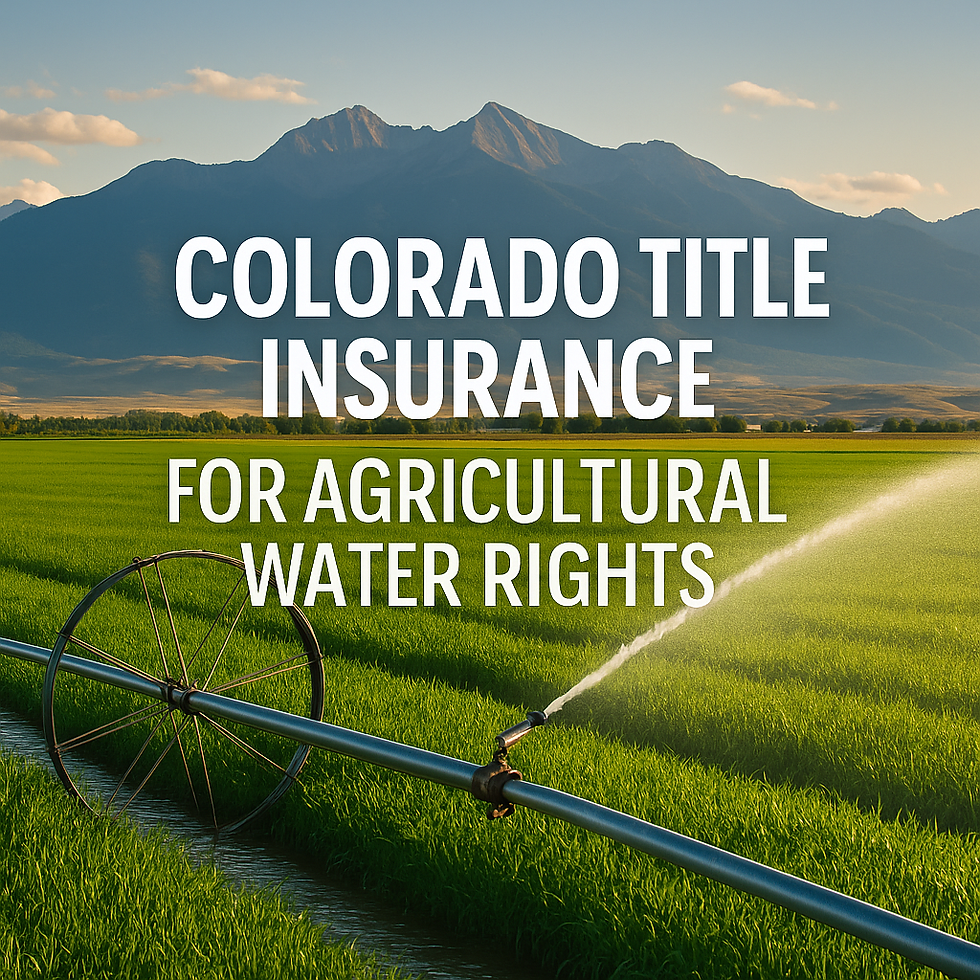Buying farmland or ranch property in Colorado? Protect your water rights with title insurance. Contact Jerad Larkin at Chicago Title Colorado for expert help.