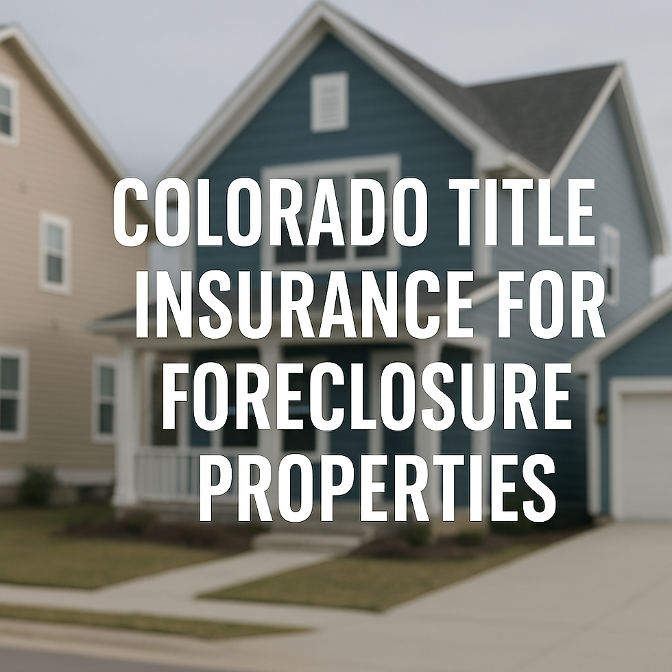 Buying a foreclosure property in Colorado? Learn how title insurance protects your investment and clears ownership with Jerad Larkin at Chicago Title.