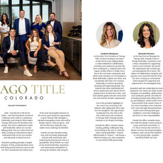 Get an inside look at the Chicago Title Colorado Springs team featured in Colorado Springs Real Producers, including the people, culture, and values that help make them a trusted resource for REALTORS®, lenders, buyers, and sellers.