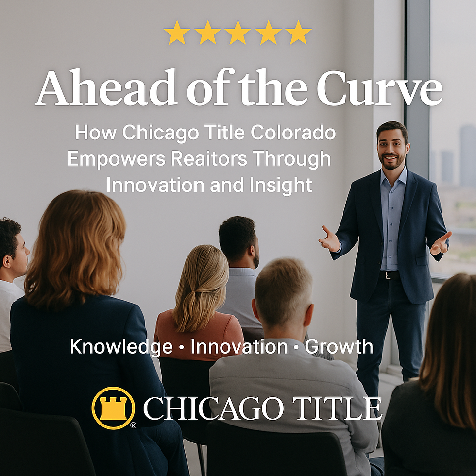 Discover how Jerad Larkin and Chicago Title Colorado help Realtors stay ahead of the market through innovation, education, and actionable insights that drive success.