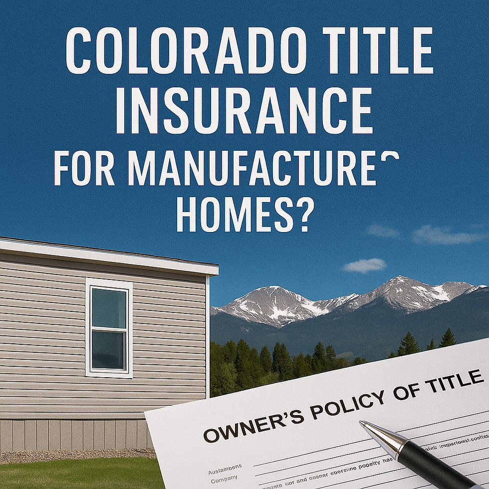 Buying or selling a manufactured home in Colorado? Jerad Larkin and Chicago Title Colorado explain how title insurance protects your home and land ownership.
