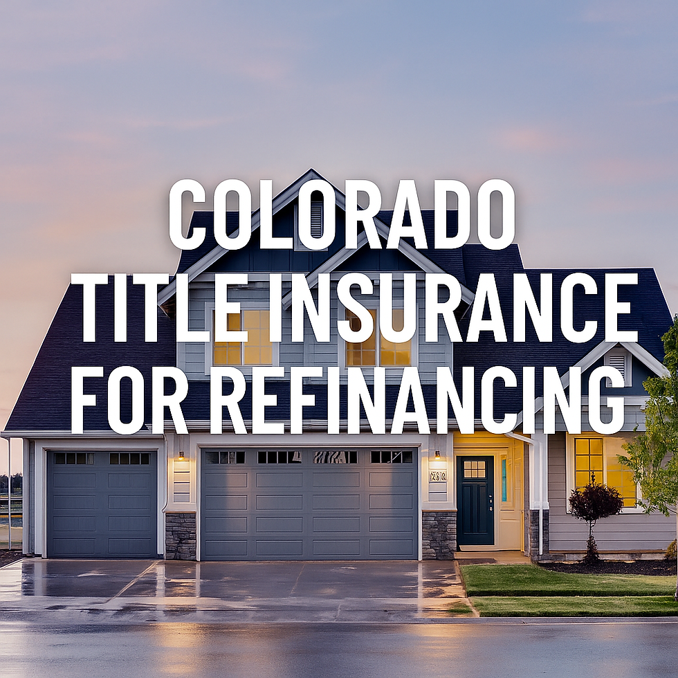 Refinancing your Colorado home? Learn how title insurance protects your loan and ownership rights with Jerad Larkin at Chicago Title Colorado.