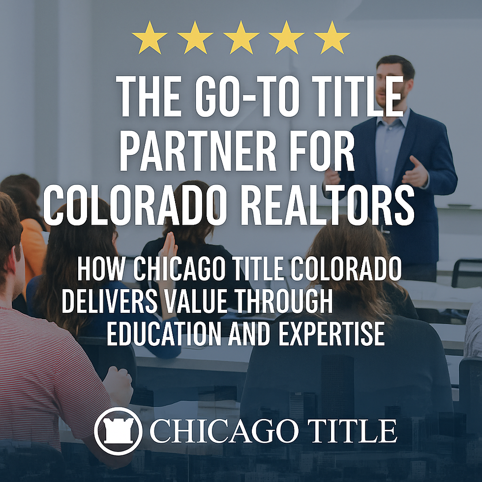 See why agents across Colorado call Jerad Larkin and Chicago Title Colorado their go-to resource for real estate education, title expertise, and marketing support.