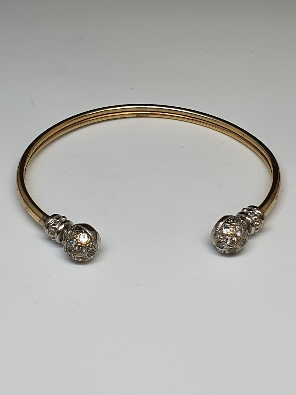 Kids 9ct Gold CZ Set Torque Bangle