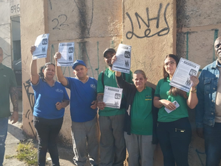 Dirigentes visitam trabalhadores da Plantar Ind