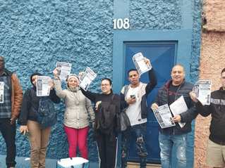 Dirigentes visitam trabalhadores da Favo de Mel