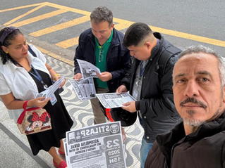 Dirigentes visitam trabalhadores da Adria 