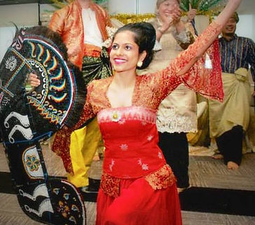 Sweta Rai performing an Indonesian dance