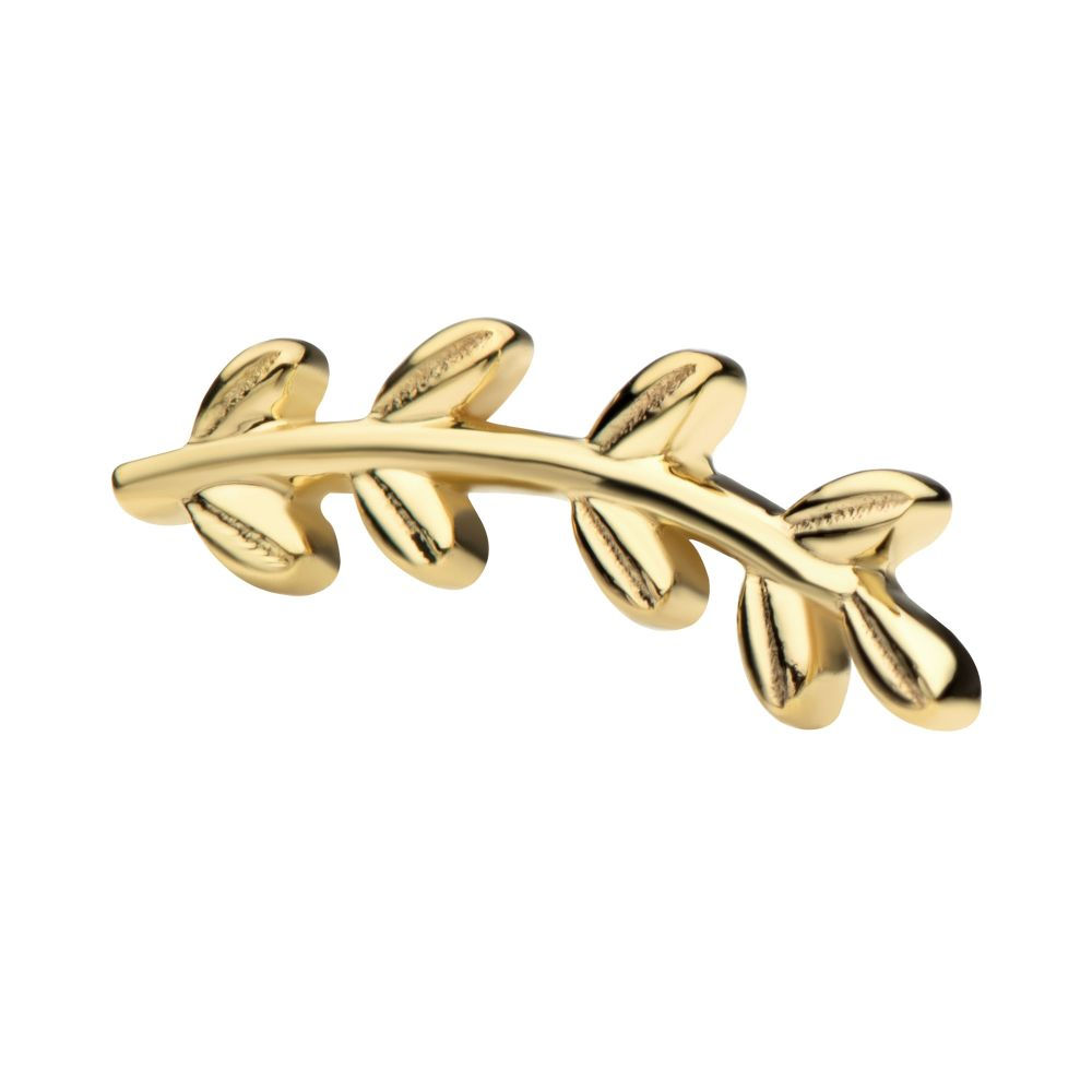 14Kt Yellow Gold Threadless Leaf Top