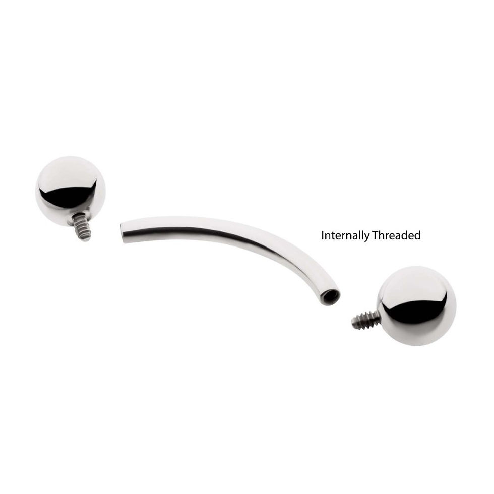 Titanium Internally Threaded Curved Barbells
