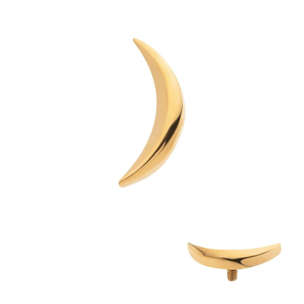 24Kt Gold PVD Titanium Internally Threaded Dome Moon Top