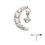 Miniatura: Titanium Internally Threaded Crescent Moon CZ Top with Dangle Pronged Round CZ