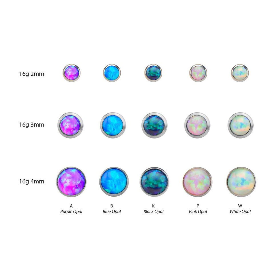 Miniatura: Titanium Internally Threaded Bezel Set Synthetic Opal Disc