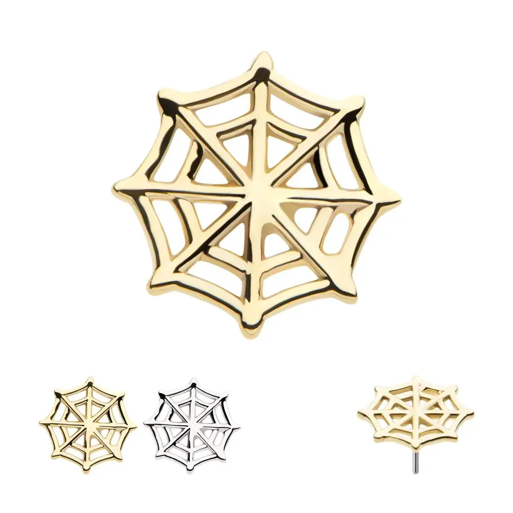 14Kt Gold Threadless Spiderweb Top