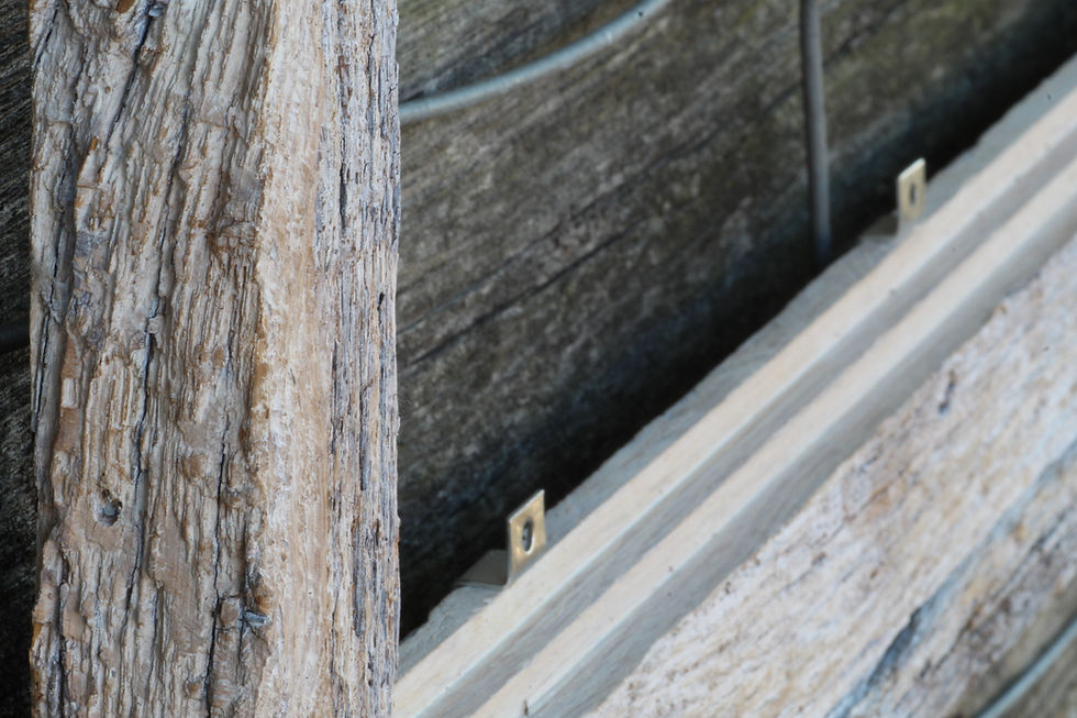 Thumbnail: Antique Oak Whitewashed Floating Frame - 3.5"