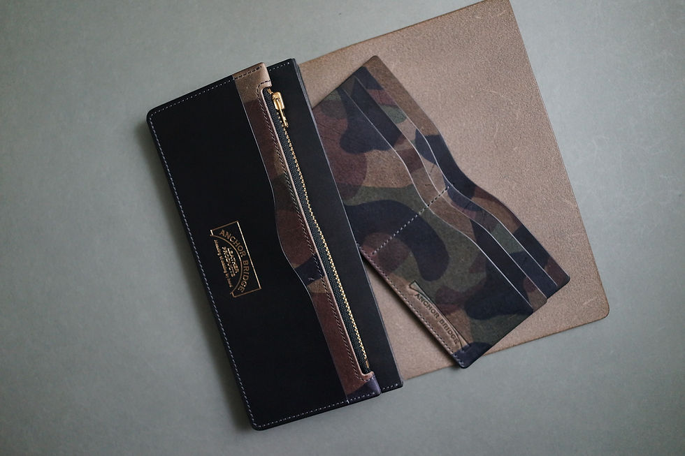 Thumbnail: Anchor Bridge Camouflage Leather Long Wallet