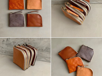 【HANDMADE IN JAPAN・ROBERU ITALY LEATHER SHORT ZIP WALLET】