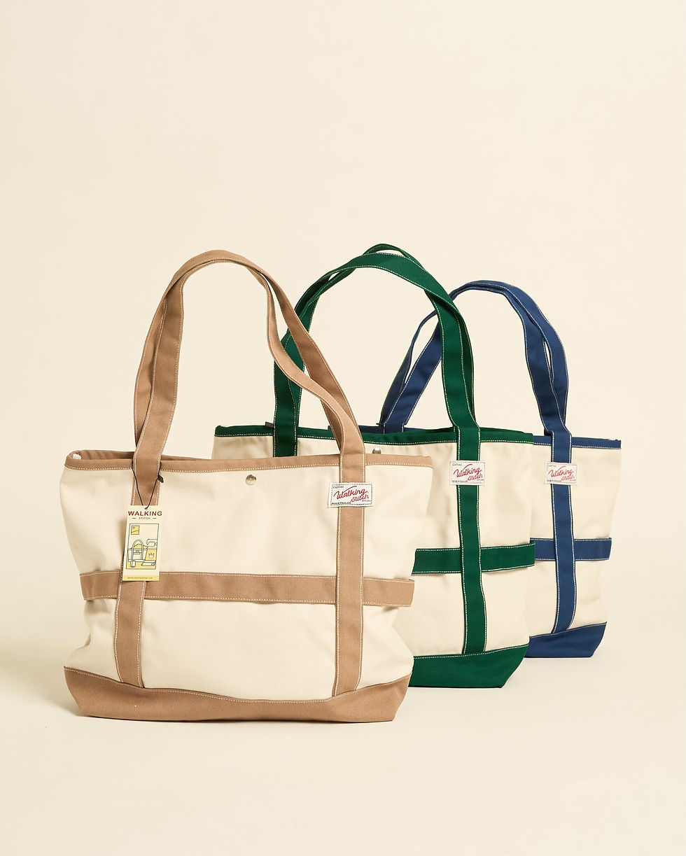 Thumbnail: WALKING STITCH EX DADDY TOTE BAG - BEIGE