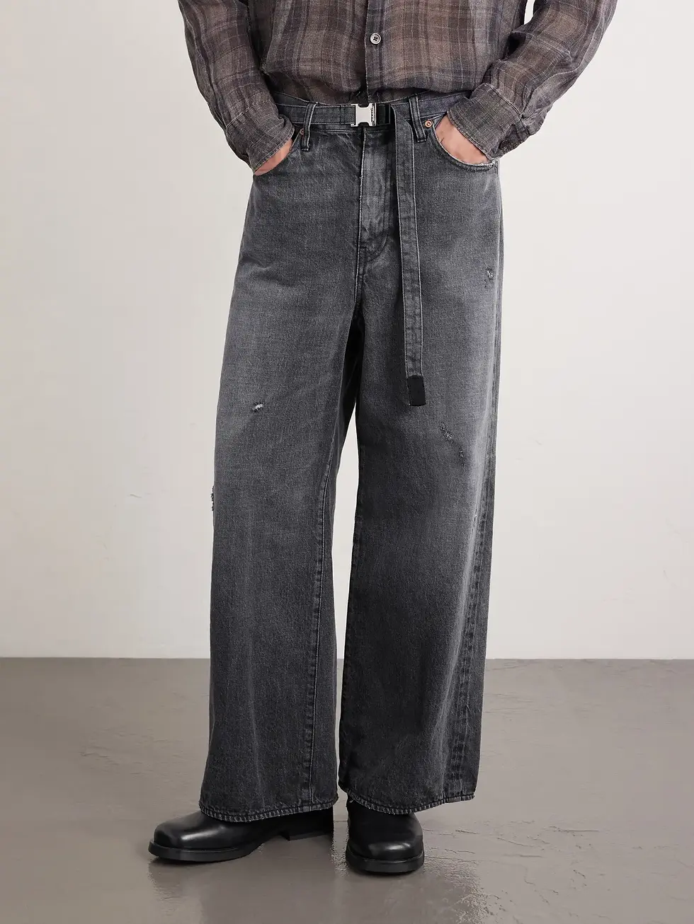 Thumbnail: SACAI × BEYONDEXX DISTRESSED JEANS - GREY