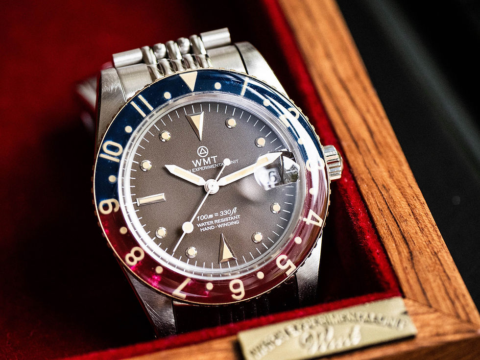 Thumbnail: WMT Panton – Brown Dial / Brass Bezel Aged Edition