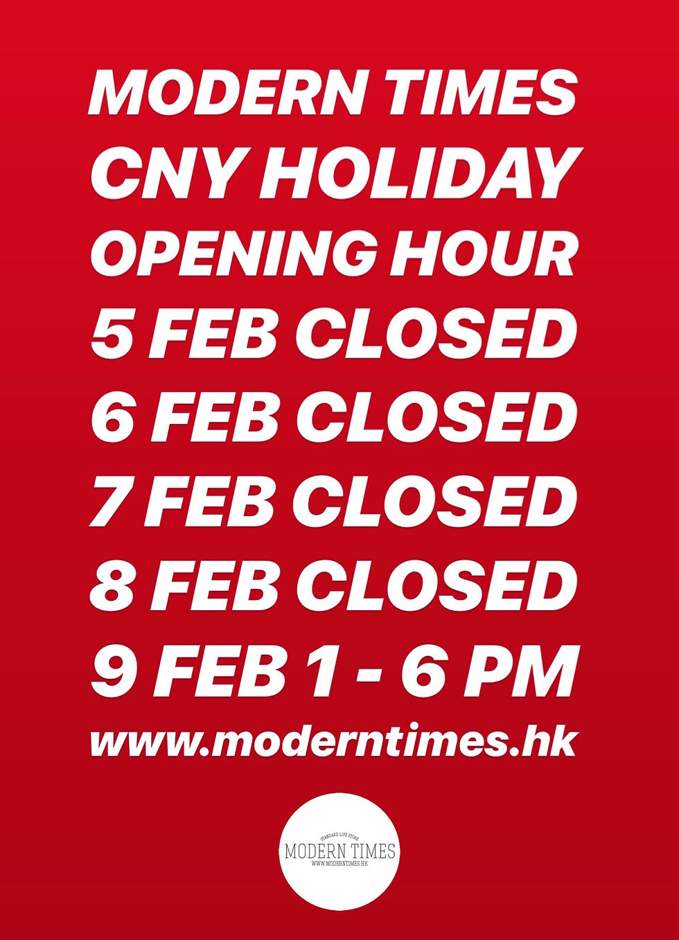 MODERN TIMES STANDARD LIFE STORE