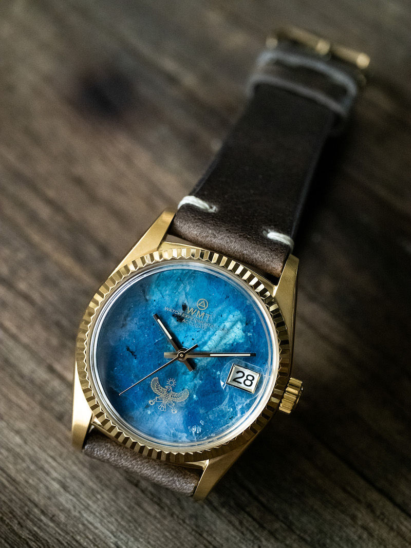 Thumbnail: WMT Cabochon – Blue Labradorite Stone / Falcon / Gold Plating Edition