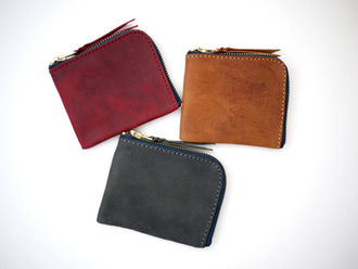 【NEW ARRIVAL.ROBERU SHADING LEATHER ZIP WALLET】