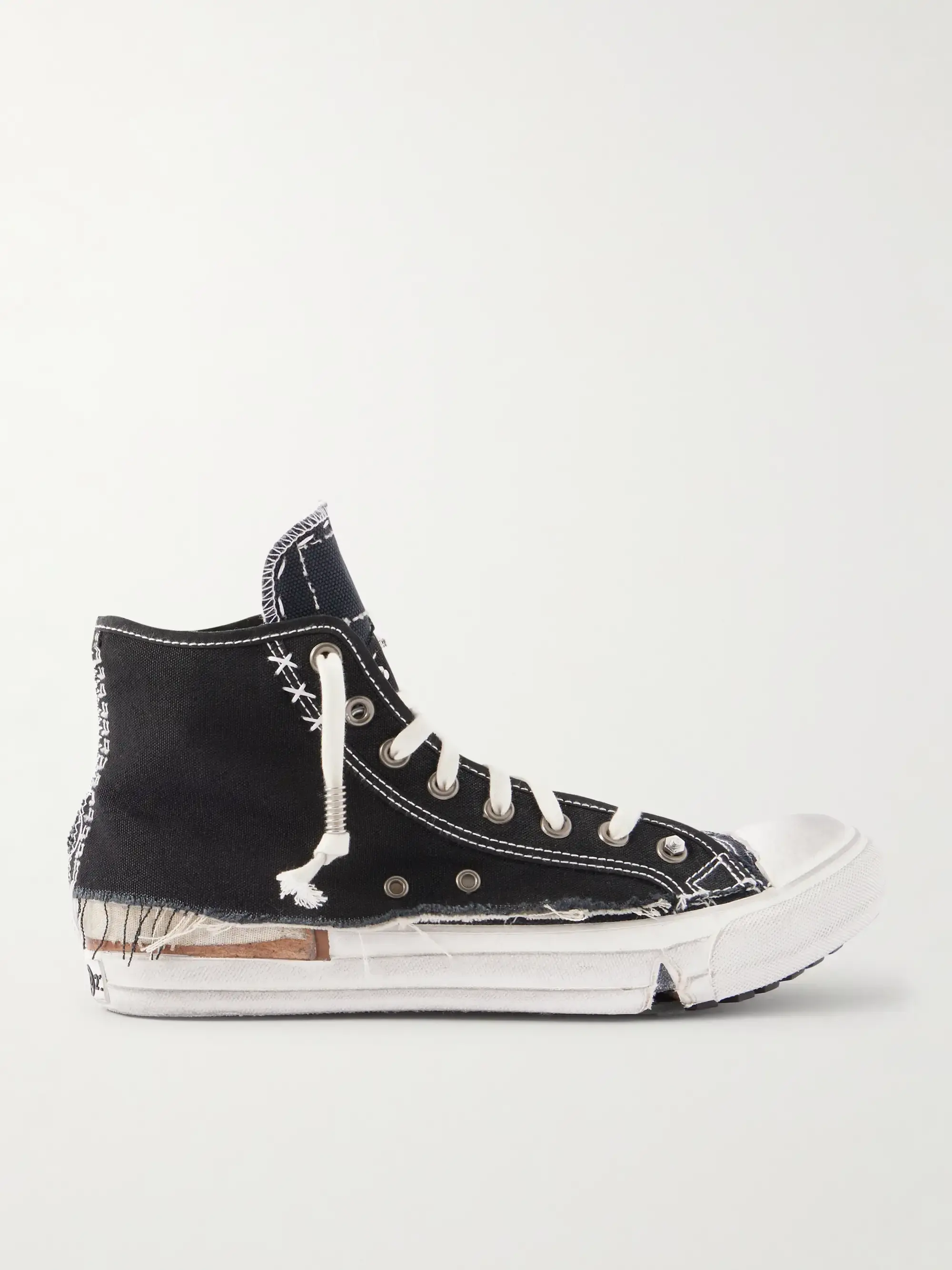 MAISON MARGIELA LOVE TO DEATH COTTON CANVAS SNEAKER - BLACK