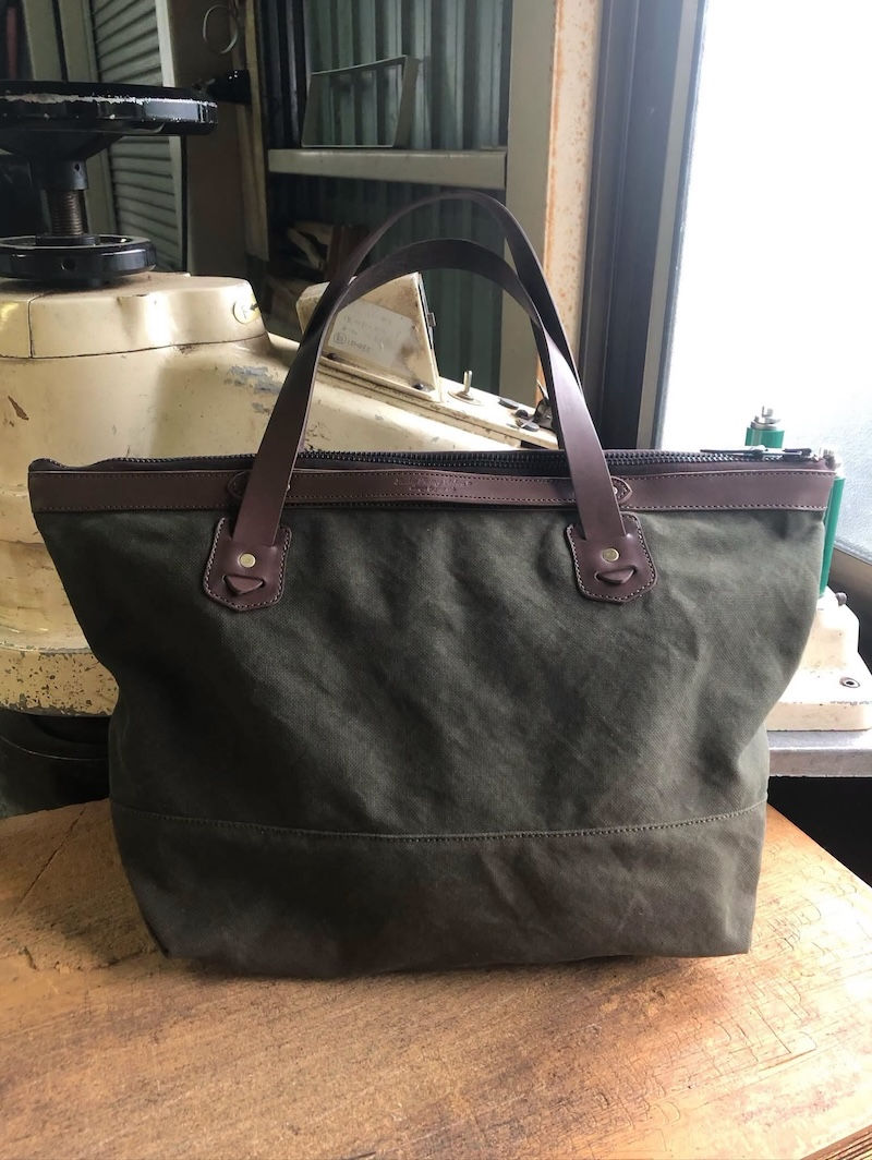 ROBERU WASHED CANVAS & LEATHER TOTE BAG