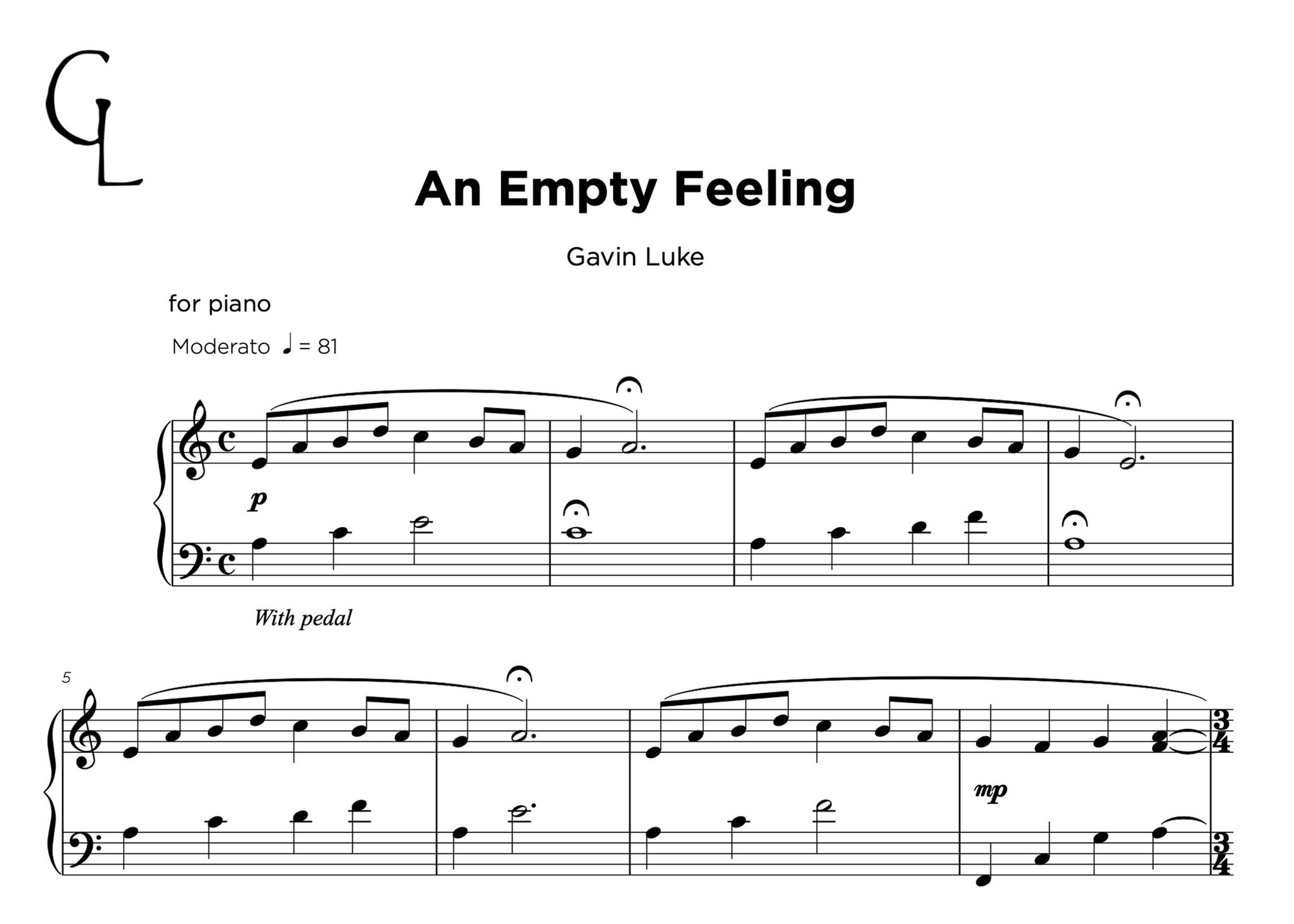 An Empty Feeling (Solo Piano)