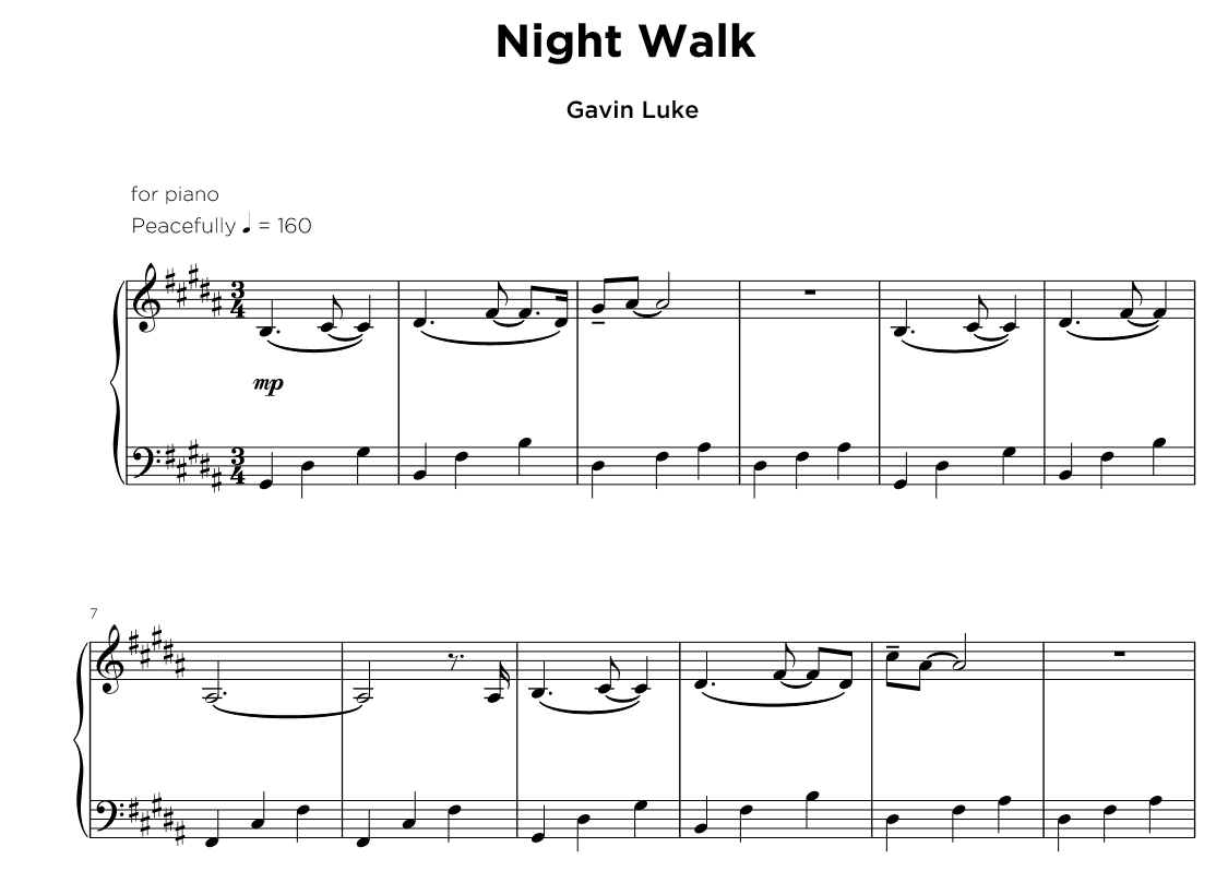 Night Walk (Solo Piano)