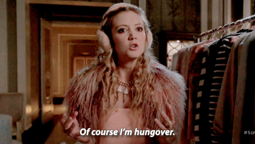 scream queens hungover billie lourd GIF