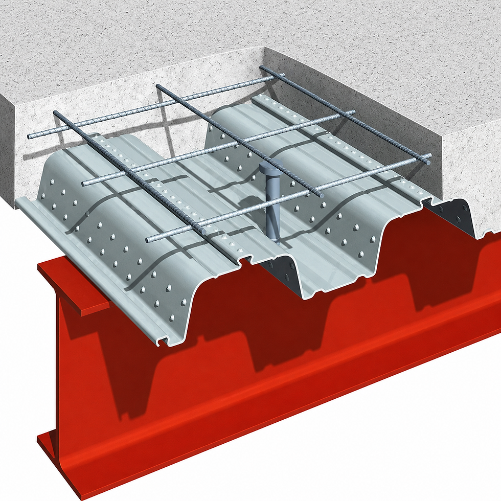 Composite steel floor deck & slab