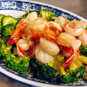 74. Wokade kinesiska scampi m. broccoli 西兰花大虾