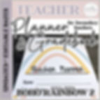 Boho rainbow-themed teacher planner and gradebook