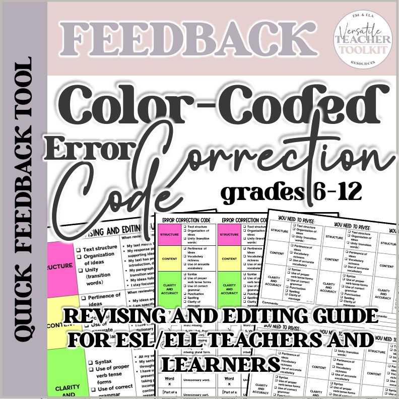 Colour-Coded Error Correction Code/Feedback Cards