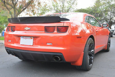 Thumbnail: 2010-2013 Camaro Rear Trunk Spoiler W/ Wicker Bill Extension - flat black