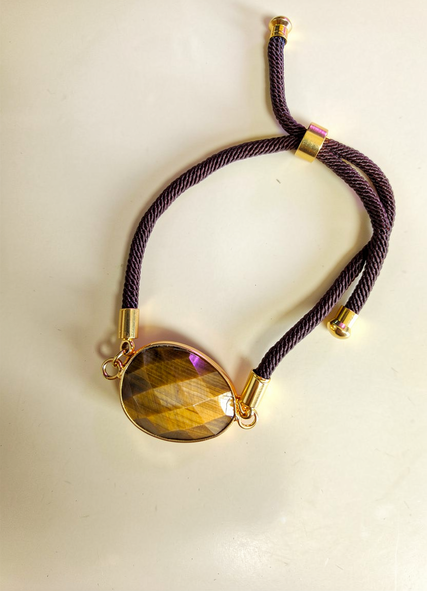Bracelet cordon Oeil de Tigre