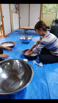 山の蕎麦打ち体験