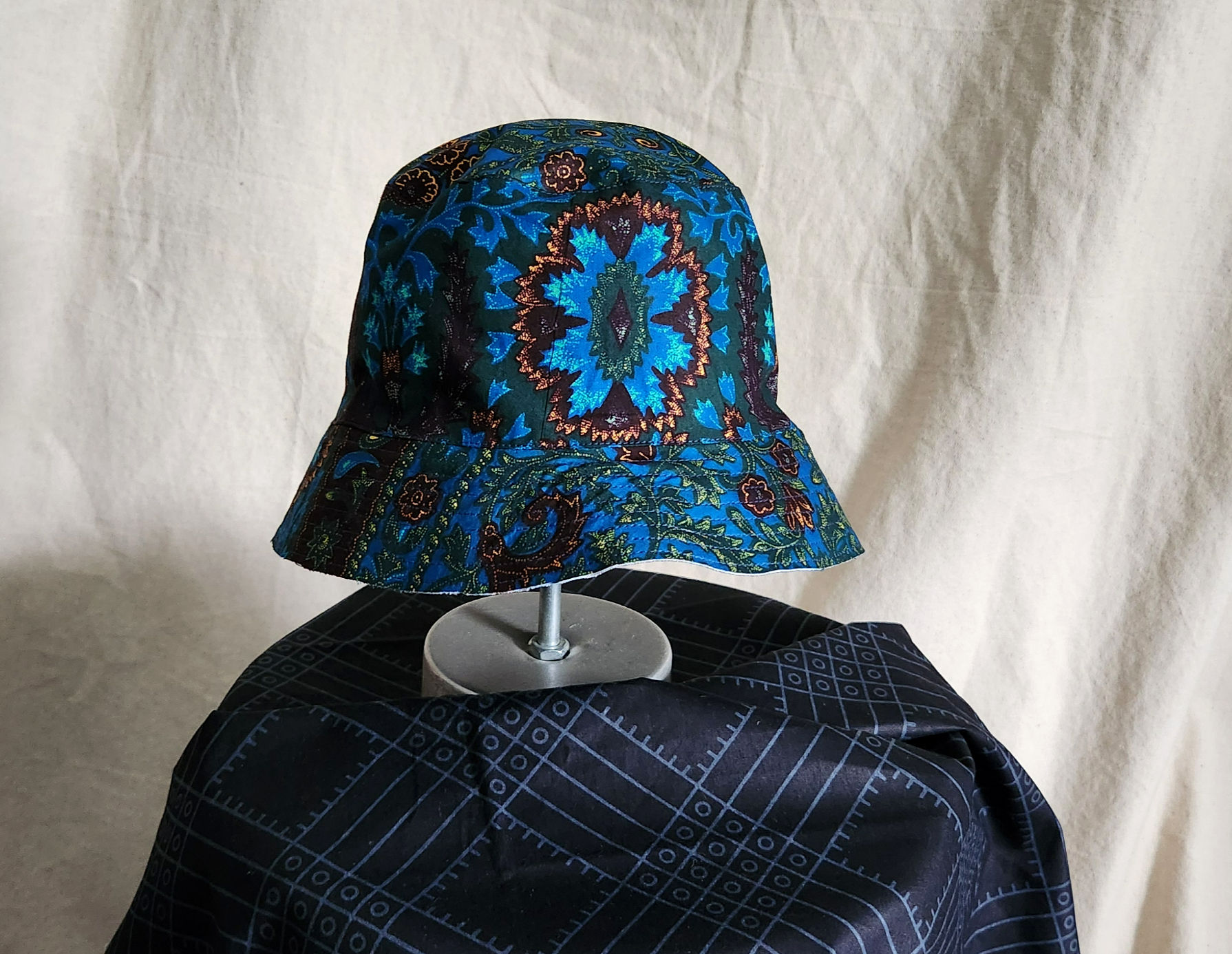 Reversible Tall Bucket Hat-Ocean Blue