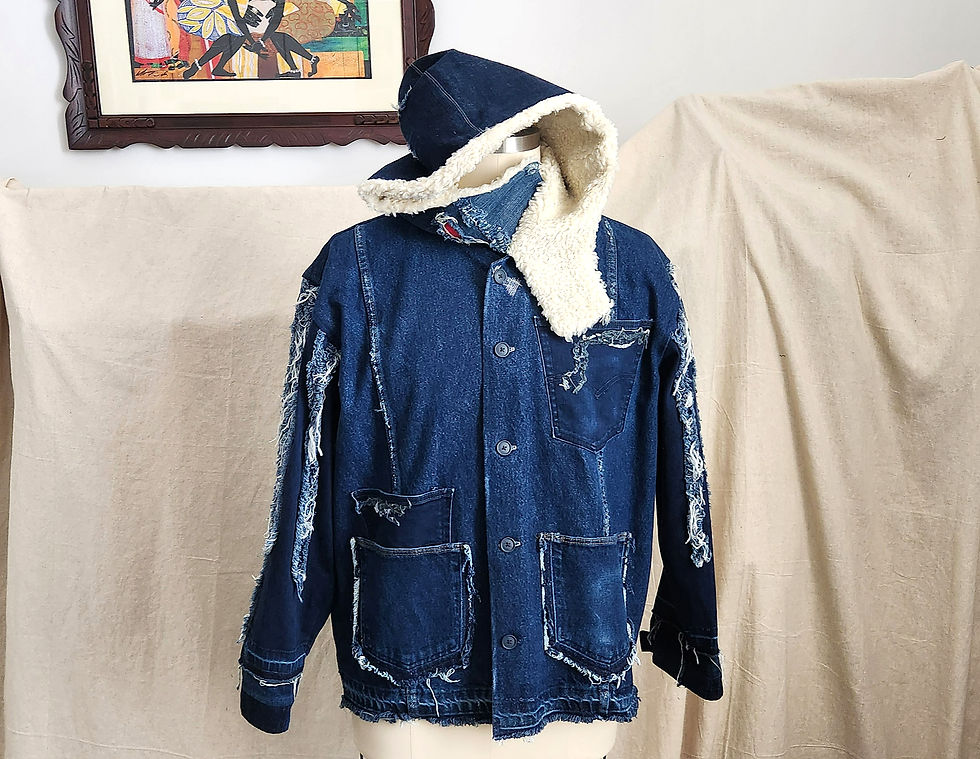 Thumbnail: Regenerated Denim Jeans-Barn Jacket