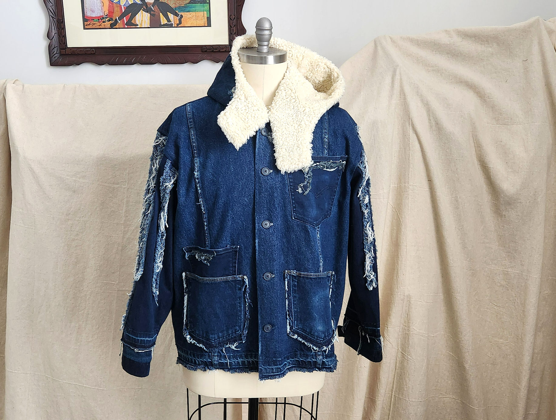 Regenerated Denim Jeans-Barn Jacket